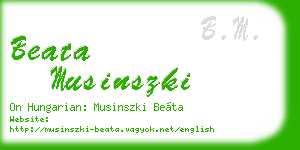 beata musinszki business card
